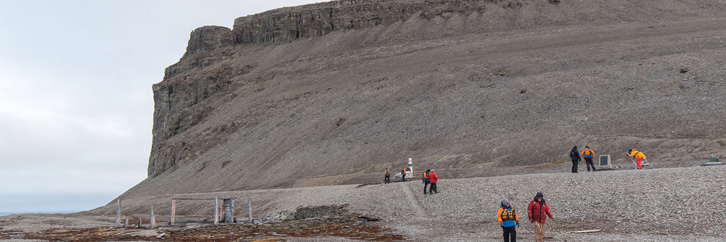 Guests exploring Beechey Island, Nunavut in the Canadian High Arctic - Photo by Michelle Sole